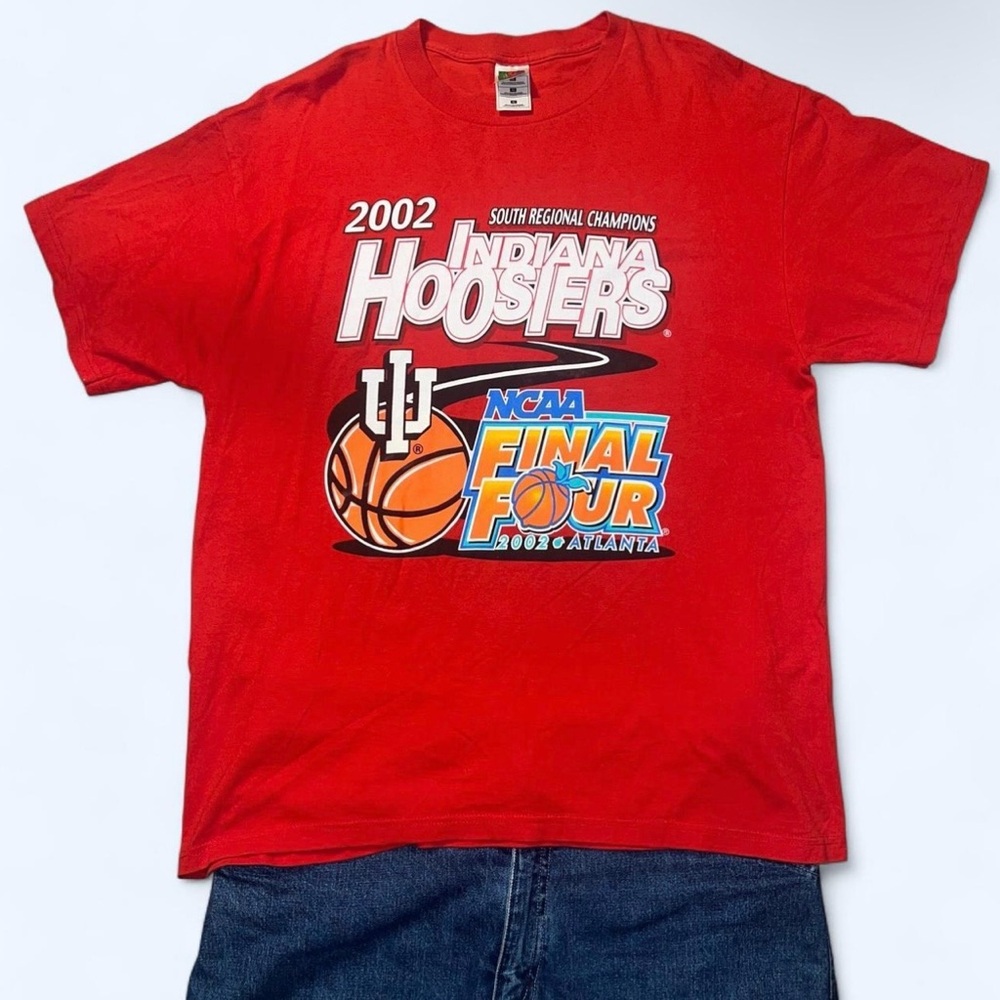 Barely worn 2002 Indiana Hoosiers NCAA Final Four red cotton t-shirt basketball